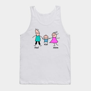 Happy family stick figures Tank Top